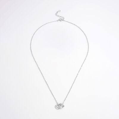 925 Sterling Silver Inlaid Zircon Heart Necklace Trandify deal