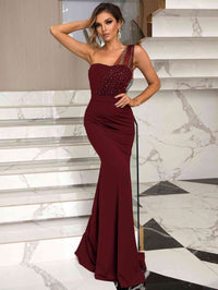 Rhinestone One-Shoulder Formal Dress Trandify deal