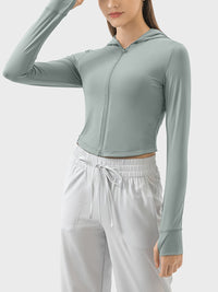 Millennia Zip Up Hooded Long Sleeve Active Outerwear Trandify deal