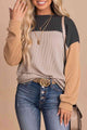 Color Block Dropped Shoulder T-Shirt Trandify deal