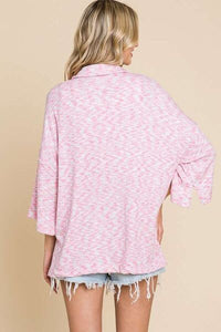 Culture Code Button Up Drop Shoulder Slit Shirt Trandify deal