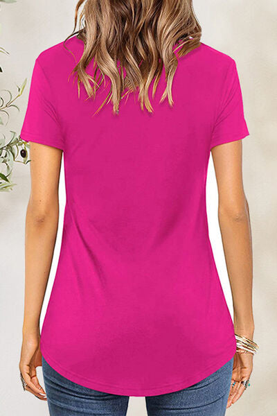 Crisscross Short Sleeve T-Shirt Trandify deal