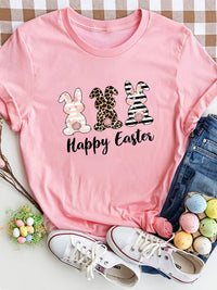 HAPPY EASTER Round Neck Short Sleeve T-Shirt Trandify deal
