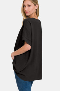 Zenana Full Size V-Neck Short Sleeve Top Trandify deal