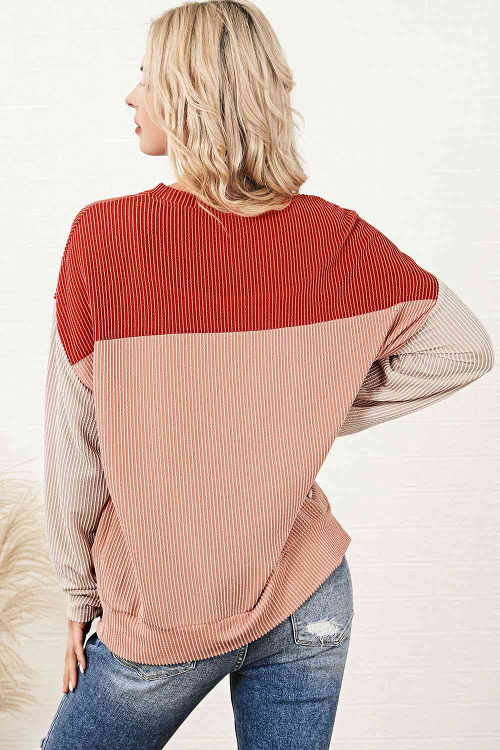Color Block Dropped Shoulder T-Shirt Trandify deal