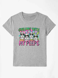 CHILLING WITH MY PEEPS Round Neck T-Shirt Trandify deal