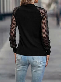 Mock Neck Raglan Sleeve Blouse Trandify deal