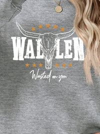 Graphic Round Neck Dropped Shoulder Sweatshirt Trandify deal