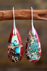 Handmade Teardrop Shape Natural Stone Dangle Earrings Trandify deal