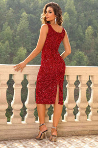 Sequin Sleeveless Slit Dress Trandify deal