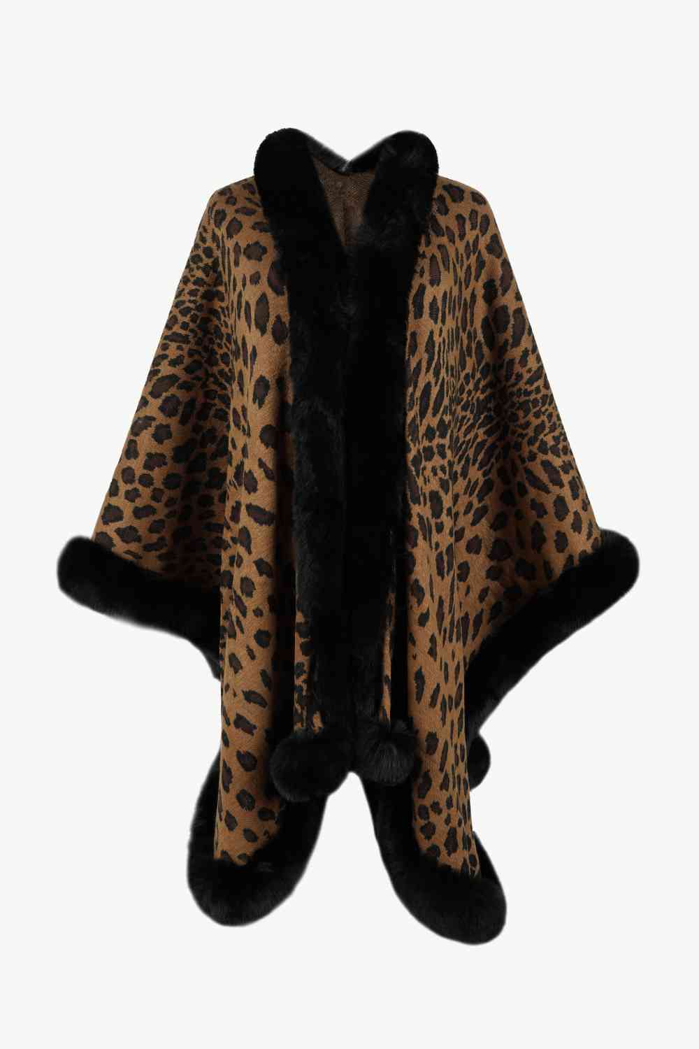 Leopard Open Front Poncho Trandify deal