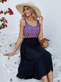 Openwork Wide Strap Midi Dress Trandify deal
