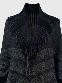 Fringe Detail Open Front Poncho Trandify deal
