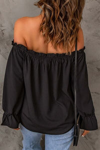Frill Off-Shoulder Flounce Sleeve Blouse Trandify deal