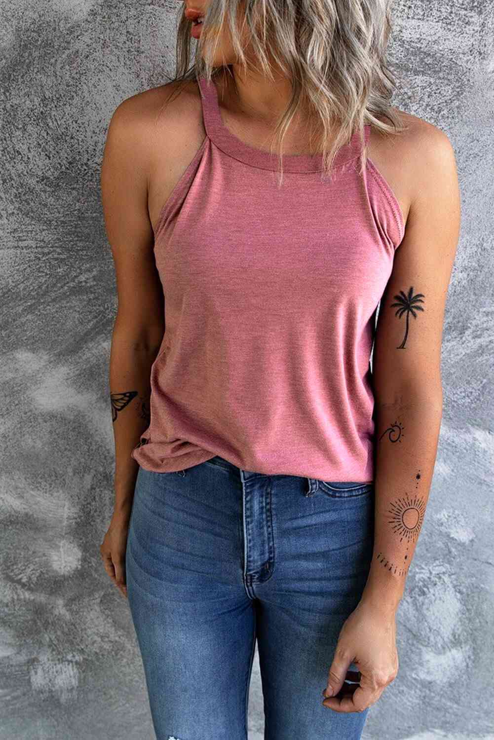 Curved Hem Grecian Tank Top - Trandify Deal