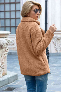 lvy Lane Full Size Lapel Collar Sherpa Coat Trandify deal
