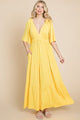Culture Code Backless Plunge Half Sleeve Tiered Dress Trandify deal