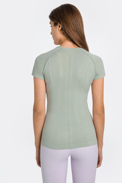 Millennia Round Neck Short Sleeve Active T-Shirt Trandify deal