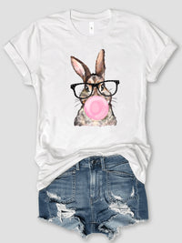 Rabbit Round Neck Short Sleeve T-Shirt Trandify deal