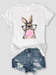 Rabbit Round Neck Short Sleeve T-Shirt Trandify deal