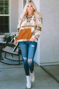 Geometric Quarter-Zip Hoodie Trandify deal