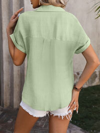 Button Up Short Sleeve Shirt Trandify deal