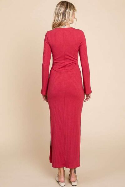 Culture Code Full Size Round Neck Bodycon Bell Maxi Dress Trandify deal