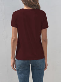 Heart Round Neck Short Sleeve T-Shirt Trandify deal