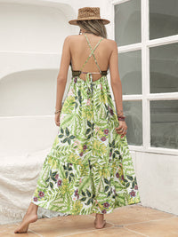 Backless Printed V-Neck Cami Dress Trandify deal