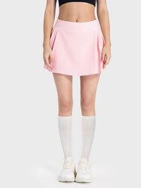 Millennia Pleated Detail Mid-Rise Waist Active Skirt Trandify deal