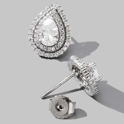 925 Sterling Silver Zircon Teardrop Shape Stud Earrings Trandify deal