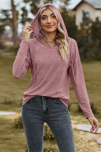 Drawstring Dropped Shoulder Hooded T-Shirt Trandify deal