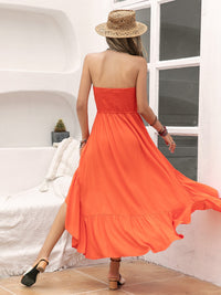 High-Low Ruched Tube Dress Trandify deal