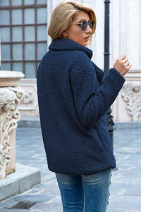 lvy Lane Full Size Lapel Collar Sherpa Coat Trandify deal