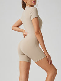 Half Zip Short Sleeve Active Romper Trandify deal