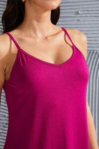 Full Size Spaghetti Strap V-Neck Flowy Tunic Cami Trandify deal