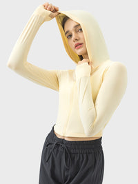 Millennia Zip Up Hooded Long Sleeve Active Outerwear Trandify deal