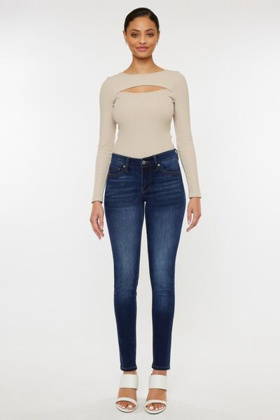 Kancan Mid Rise Gradient Skinny Jeans Trandify deal