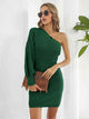 One-Shoulder Mini Sweater Dress Trandify deal