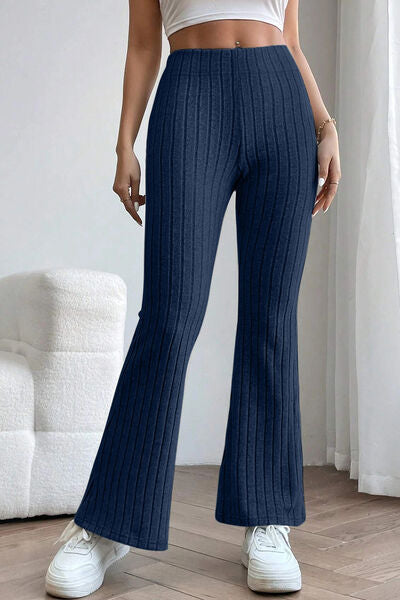 Basic Bae Full Size Ribbed High Waist Flare Pants Trandify deal