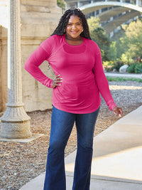Basic Bae Full Size Round Neck Long Sleeve T-Shirt Trandify deal