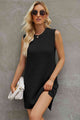 Round Neck Slit Sleeveless Sweater Dress Trandify deal