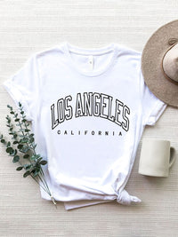 LOS ANGELES CALIFORNIA Round Neck T-Shirt Trandify deal