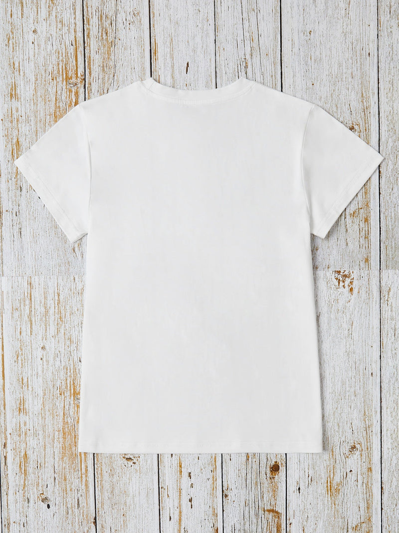 Rabbit Round Neck Short Sleeve T-Shirt Trandify deal