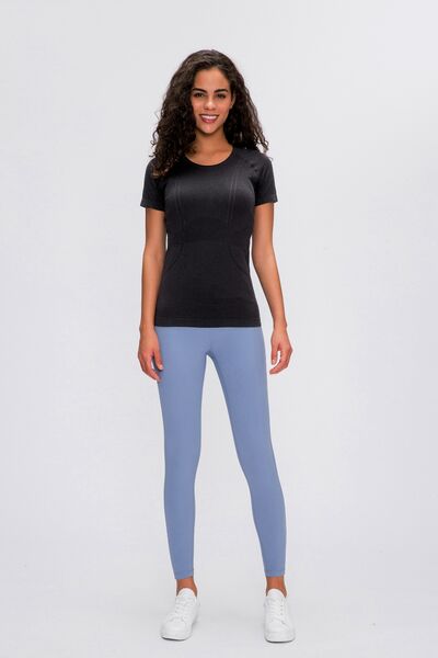 Millennia Round Neck Short Sleeve Active T-Shirt Trandify deal