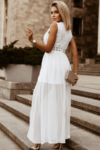 Slit Lace Detail V-Neck Dress Trandify deal