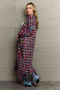 Angel wings Multicolored Open Front Fringe Hem Cardigan Trandify deal