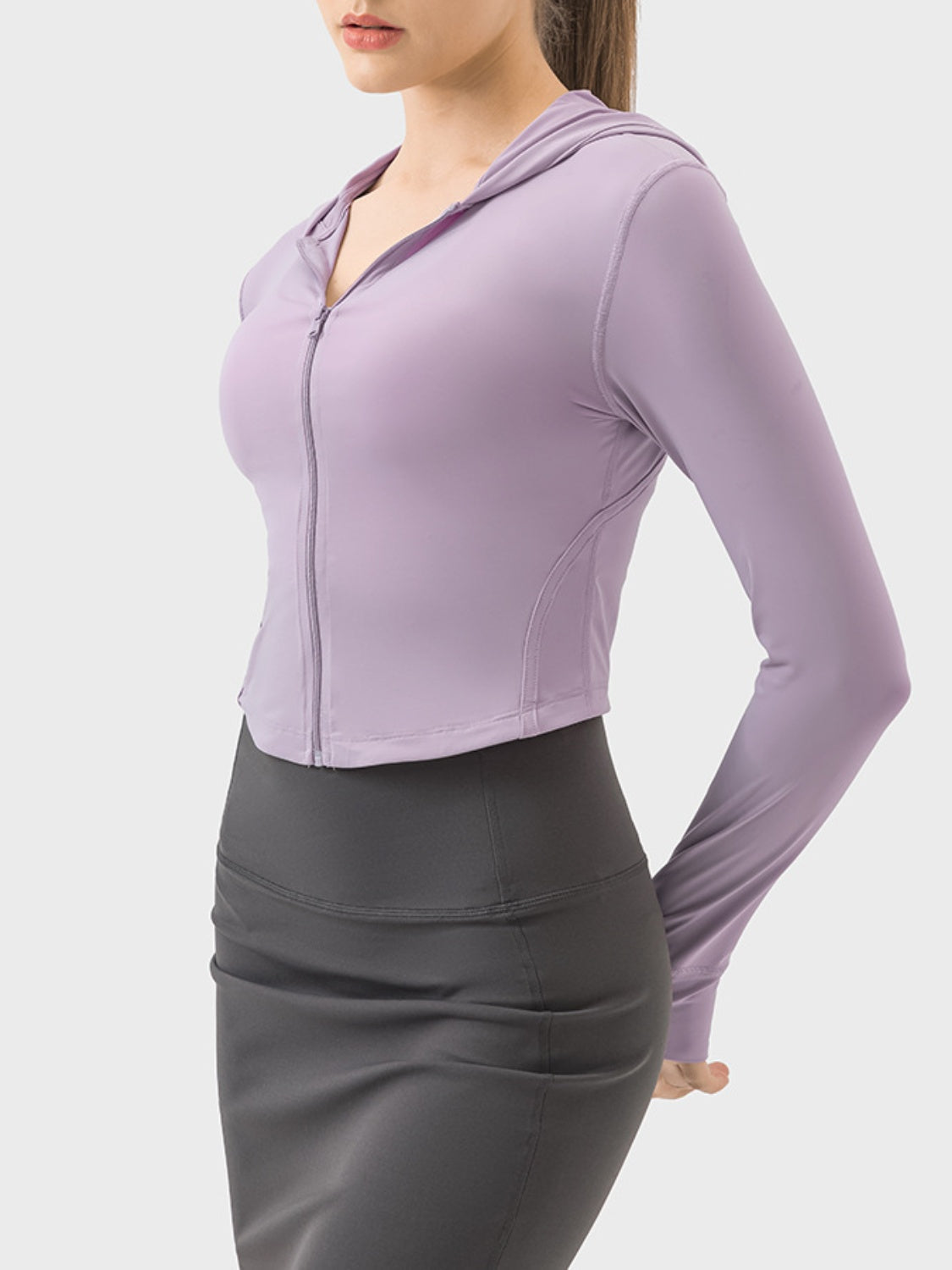 Millennia Zip Up Hooded Long Sleeve Active Outerwear Trandify deal