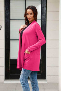 Basic Bae Full Size Open Front Long Sleeve Cardigan with Pockets Trandify deal