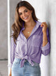 Striped Collared Neck Shirt with Pocket Trandify deal